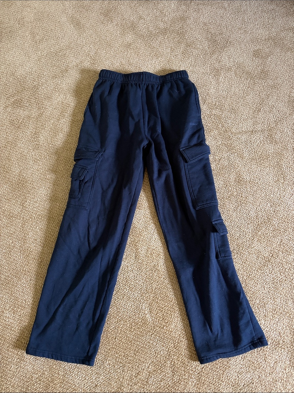 Garage Navy Lounge Cargo Pants with Elastic Waistband
